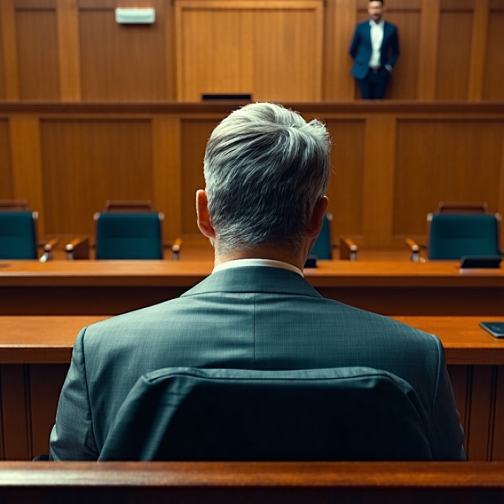 a man in a court room appearance